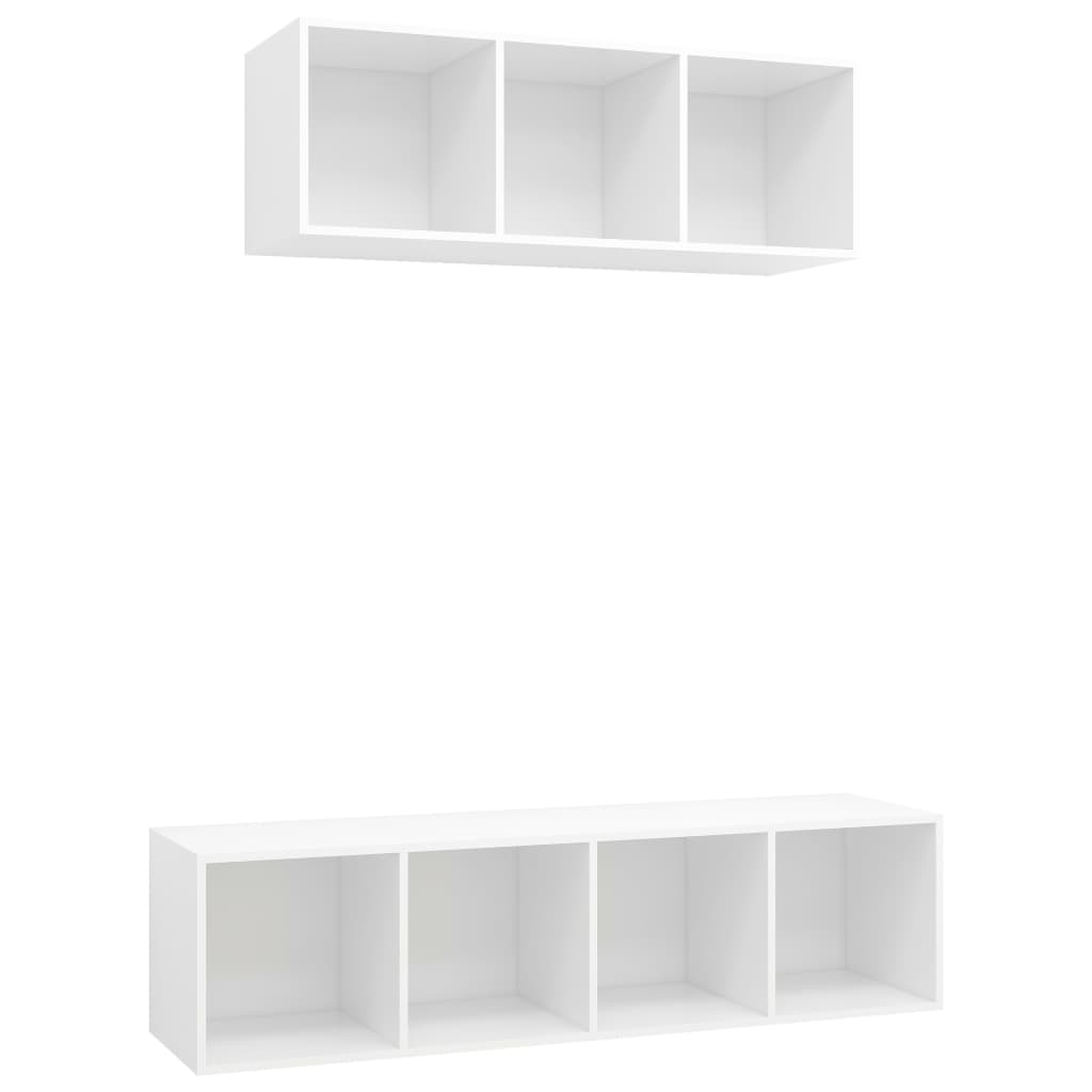 Set Mobile TV 2 pz Bianco in Truciolato