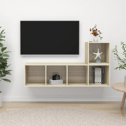 Set Porta TV 2 pz Rovere Sonoma in Truciolato