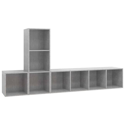 Set Porta TV 3 pz Grigio Cemento in Truciolato