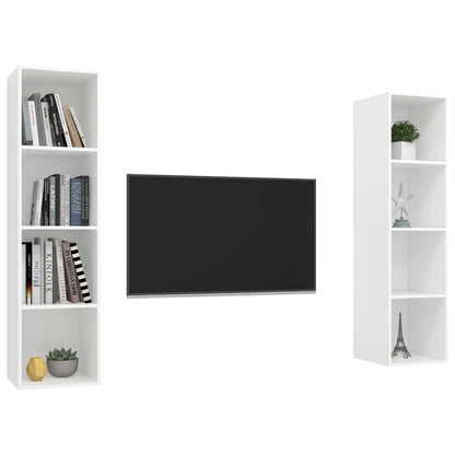 Mobile TV a Parete 2 pz Bianco in Truciolato