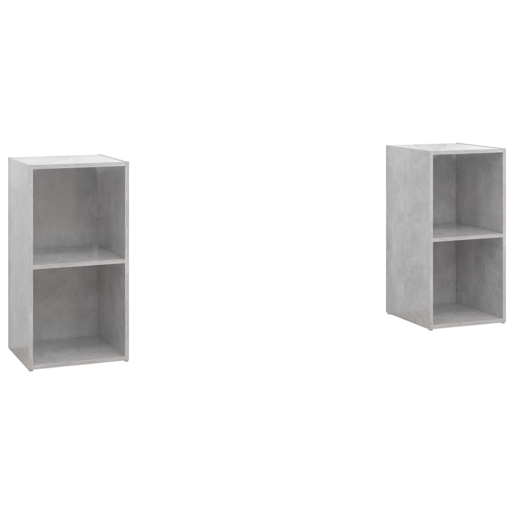 Mobili TV 2 pz Grigio Cemento 72x35x36,5cm in Legno Multistrato