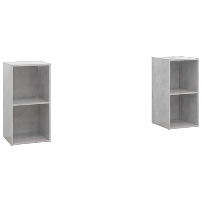 Mobili TV 2 pz Grigio Cemento 72x35x36,5cm in Legno Multistrato