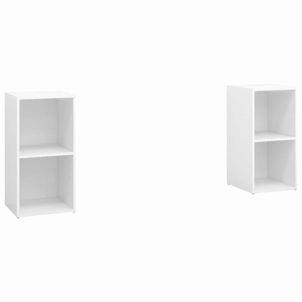 Mobili TV 2 pz Bianco Lucido 72x35x36,5 cm in Legno Multistrato