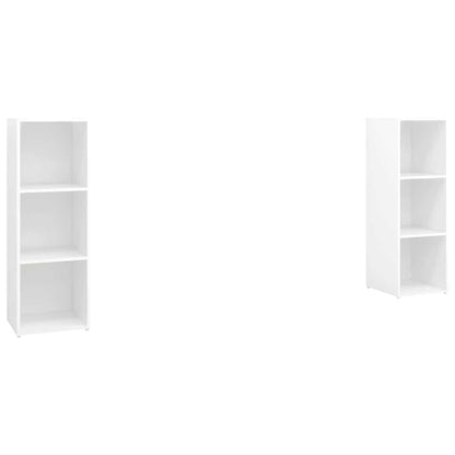 Mobili TV 2 pz Bianchi 107x35x37 cm in Legno Multistrato