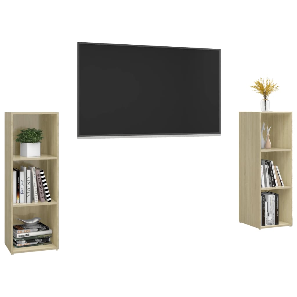 Mobili TV 2 pz Rovere Sonoma 107x35x37 cm in Legno Multistrato