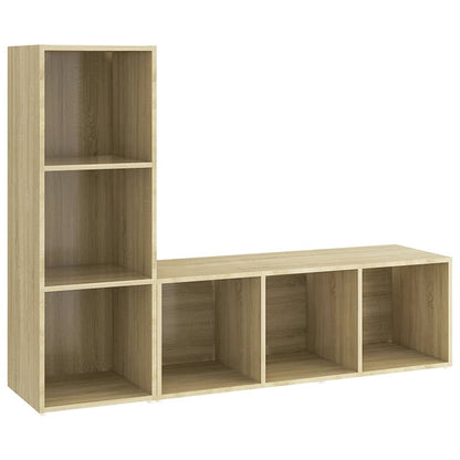 Mobili TV 2 pz Rovere Sonoma 107x35x37 cm in Legno Multistrato