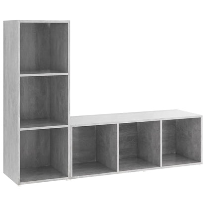 Mobili TV 2 pz Grigio Cemento 107x35x37 cm in Legno Multistrato