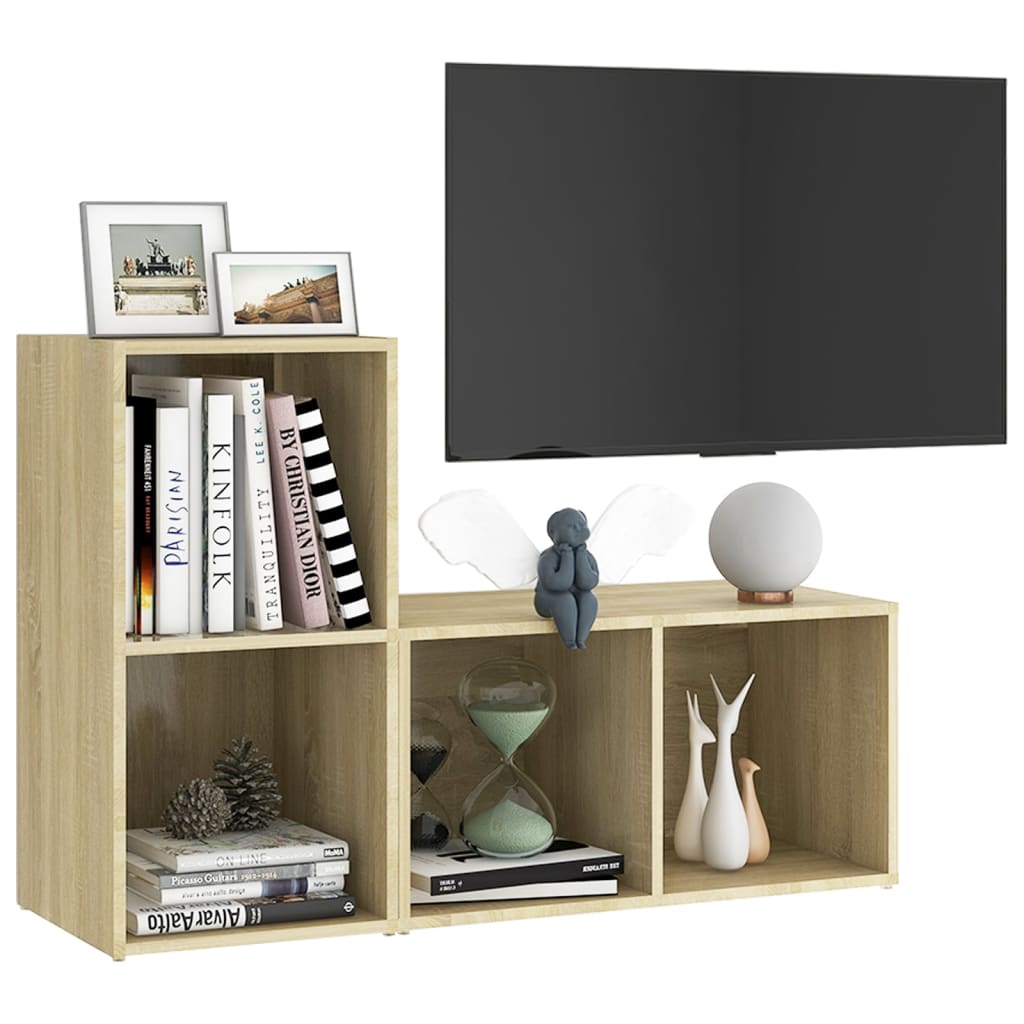 Mobili TV 2 pz Rovere Sonoma 72x35x36,5 cm in Legno Multistrato