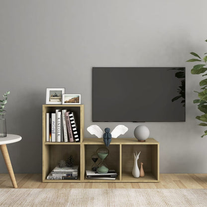 Mobili TV 2 pz Rovere Sonoma 72x35x36,5 cm in Legno Multistrato