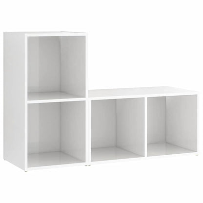 Mobili TV 2 pz Bianco Lucido 72x35x36,5 cm in Legno Multistrato