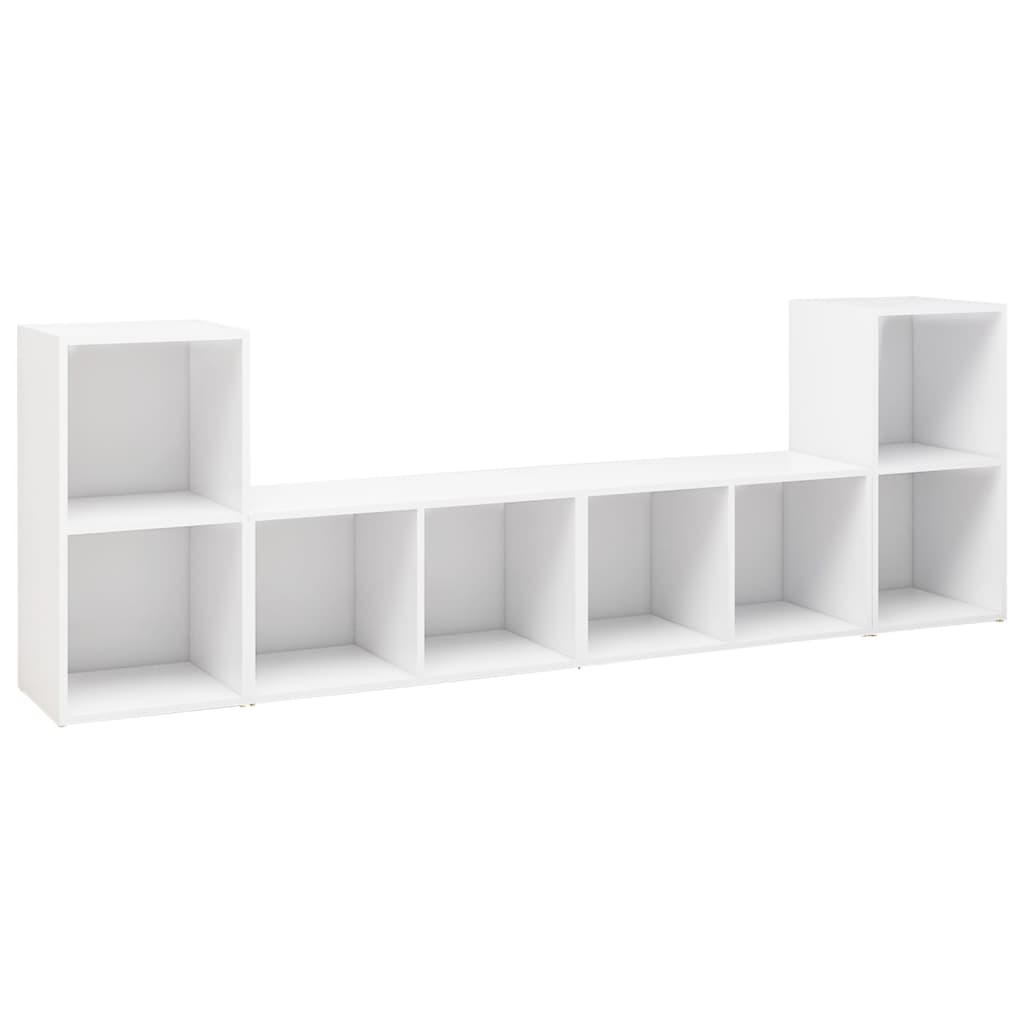 Mobili Porta TV 4 pz Bianco 72x35x36,5 cm in Legno Multistrato