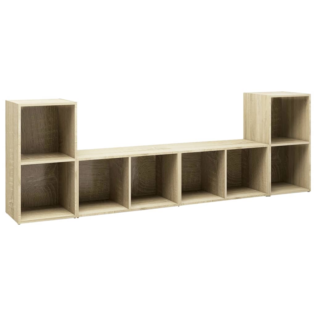 Mobili TV 4 pz Rovere Sonoma 72x35x36,5 cm in Legno Multistrato