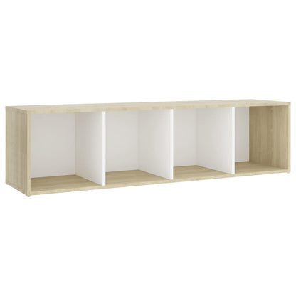 Set Mobile TV 5 pz Bianco e Sonoma in Legno Multistrato
