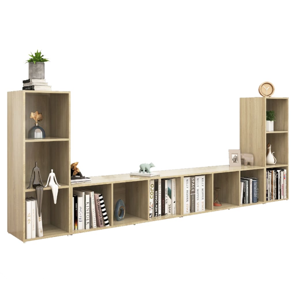 Mobili TV 4 pz Rovere Sonoma 107x35x37 cm in Legno Multistrato