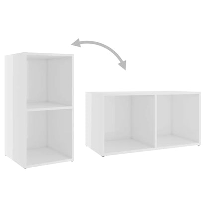 Set Mobile TV 6 pz Bianco Lucido in Legno Multistrato