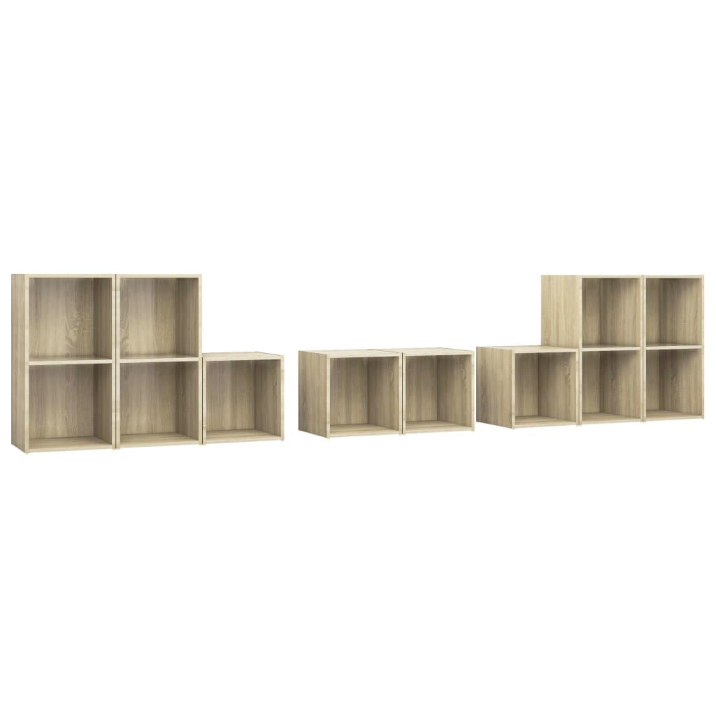Set Mobile TV 8 pz Rovere Sonoma in Legno Multistrato