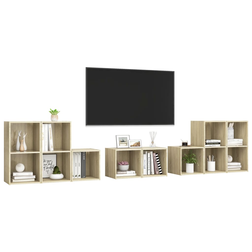 Set Mobile TV 8 pz Rovere Sonoma in Legno Multistrato