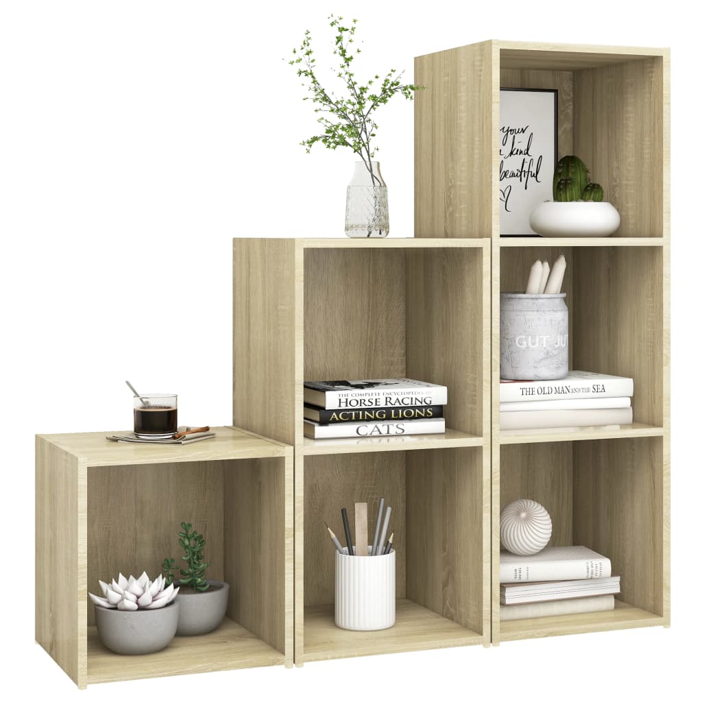 Set Mobile TV 3 pz Rovere Sonoma in Legno Multistrato