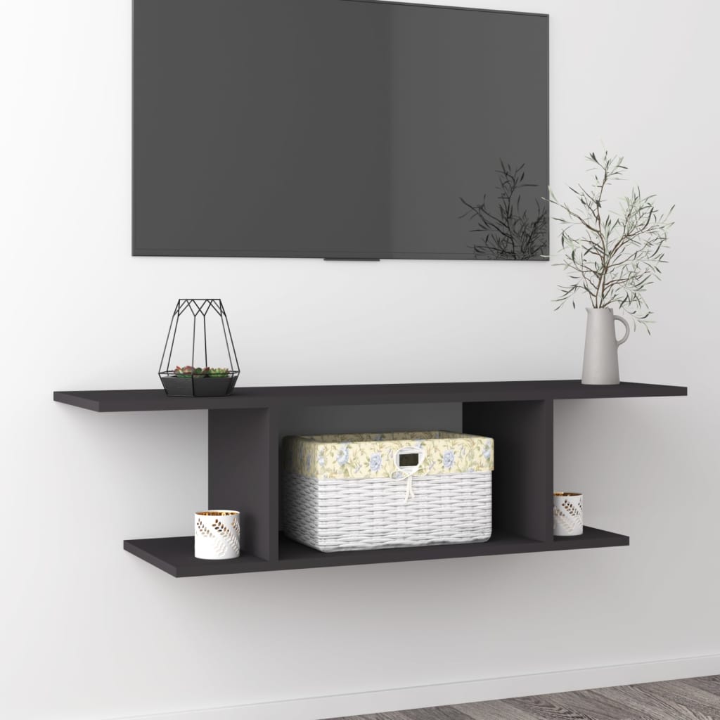 Mobile Porta TV a Parete Grigio 103x30x26,5 cm