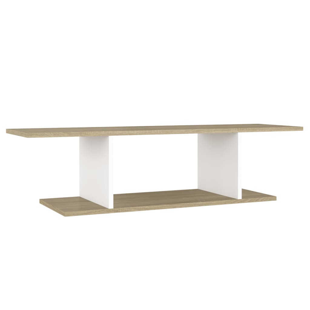 Mobile Porta TV a Parete Bianco e Rovere Sonoma 103x30x26,5 cm