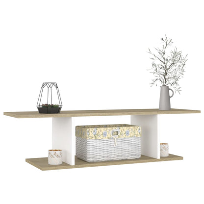 Mobile Porta TV a Parete Bianco e Rovere Sonoma 103x30x26,5 cm