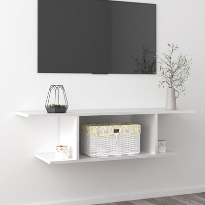 Mobile Porta TV a Parete Bianco Lucido 103x30x26,5 cm