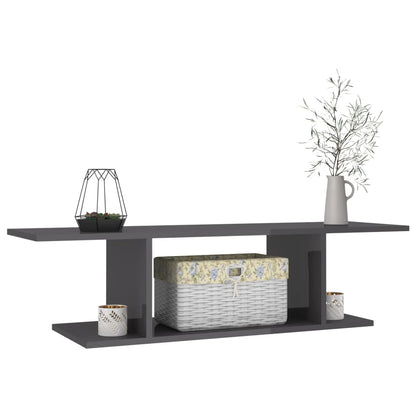 Mobile Porta TV a Parete Grigio Lucido 103x30x26,5 cm