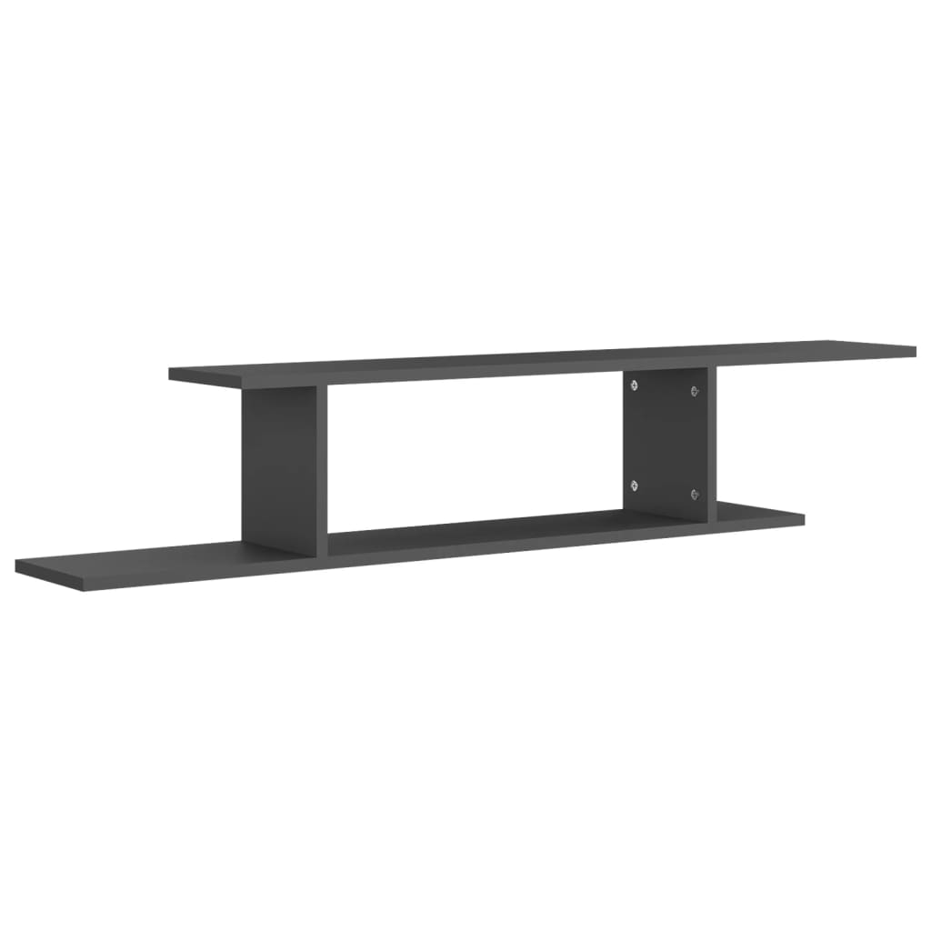 Scaffale TV a Parete Grigio 125x18x23 cm Legno Multistrato