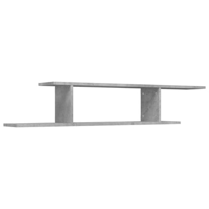 Scaffale TV Parete Grigio Cemento 125x18x23cm Legno Multistrato