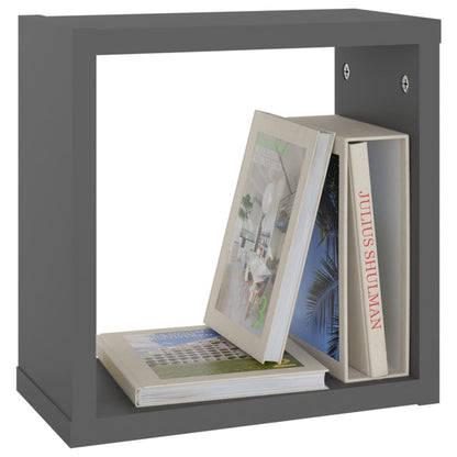Mensole Parete a Cubo 4 pz Grigie 30x15x30 cm