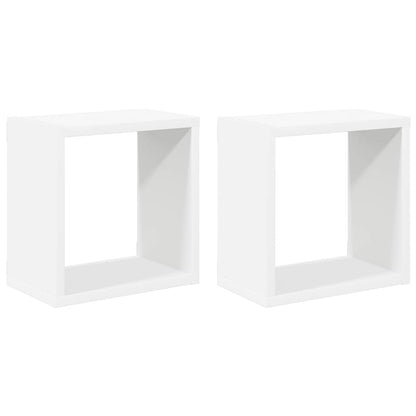 Mensole Parete a Cubo 2 pz Bianche 26x15x26 cm