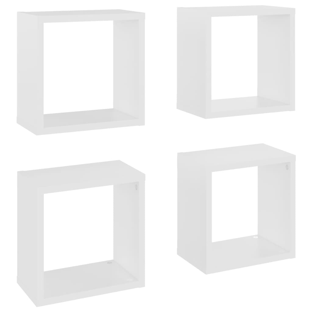 Mensole Parete a Cubo 4 pz Bianche 26x15x26 cm