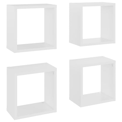 Mensole Parete a Cubo 4 pz Bianche 26x15x26 cm