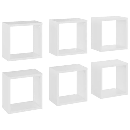 Mensole Parete a Cubo 6 pz Bianche 26x15x26 cm