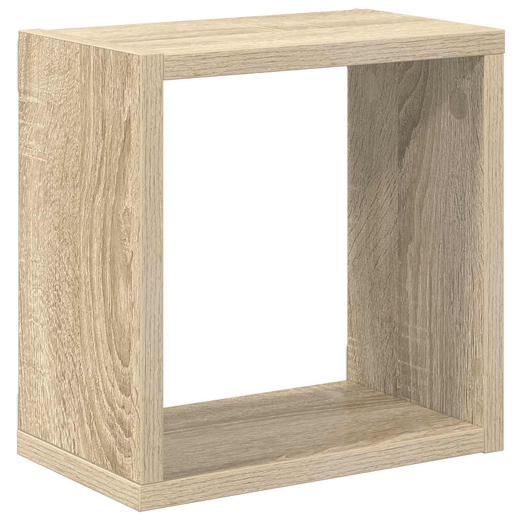 Mensole Parete a Cubo 2 pz Rovere Sonoma 26x15x26 cm