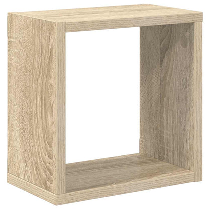 Mensole Parete a Cubo 2 pz Rovere Sonoma 26x15x26 cm