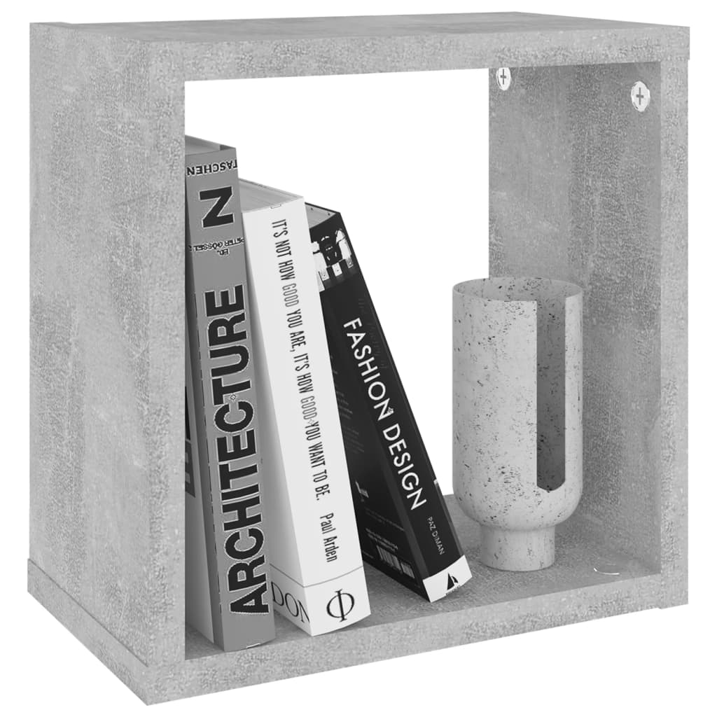 Mensole Parete a Cubo 4 pz Grigio Cemento 26x15x26 cm