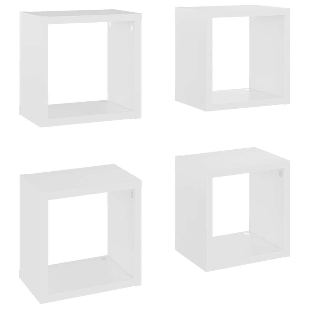 Mensole Parete a Cubo 4 pz Bianche 22x15x22 cm
