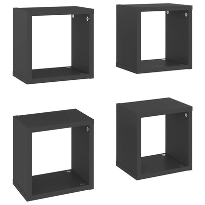Mensole Parete a Cubo 4 pz Grigie 22x15x22 cm