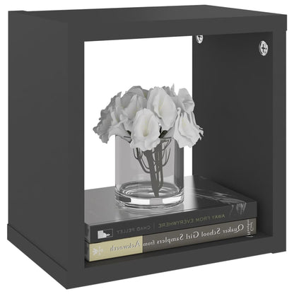 Mensole Parete a Cubo 4 pz Grigie 22x15x22 cm