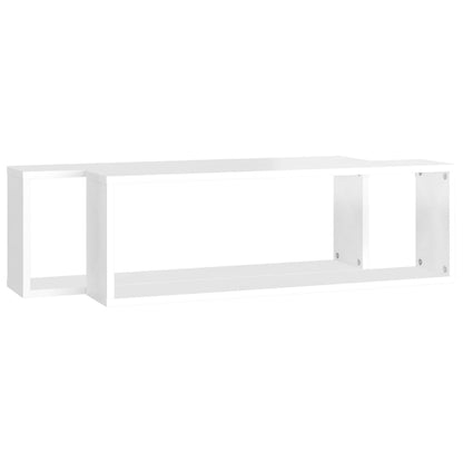 Mensole Parete Cubo 2pz Bianco Lucido 80x15x26,5cm Multistrato