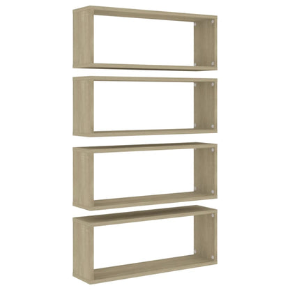 Mensole Parete a Cubo 4pz Rovere Sonoma 60x15x23 cm Multistrato