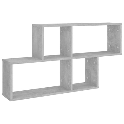 Scaffale a Parete Grigio Cemento 100x18x53 cm Legno Multistrato
