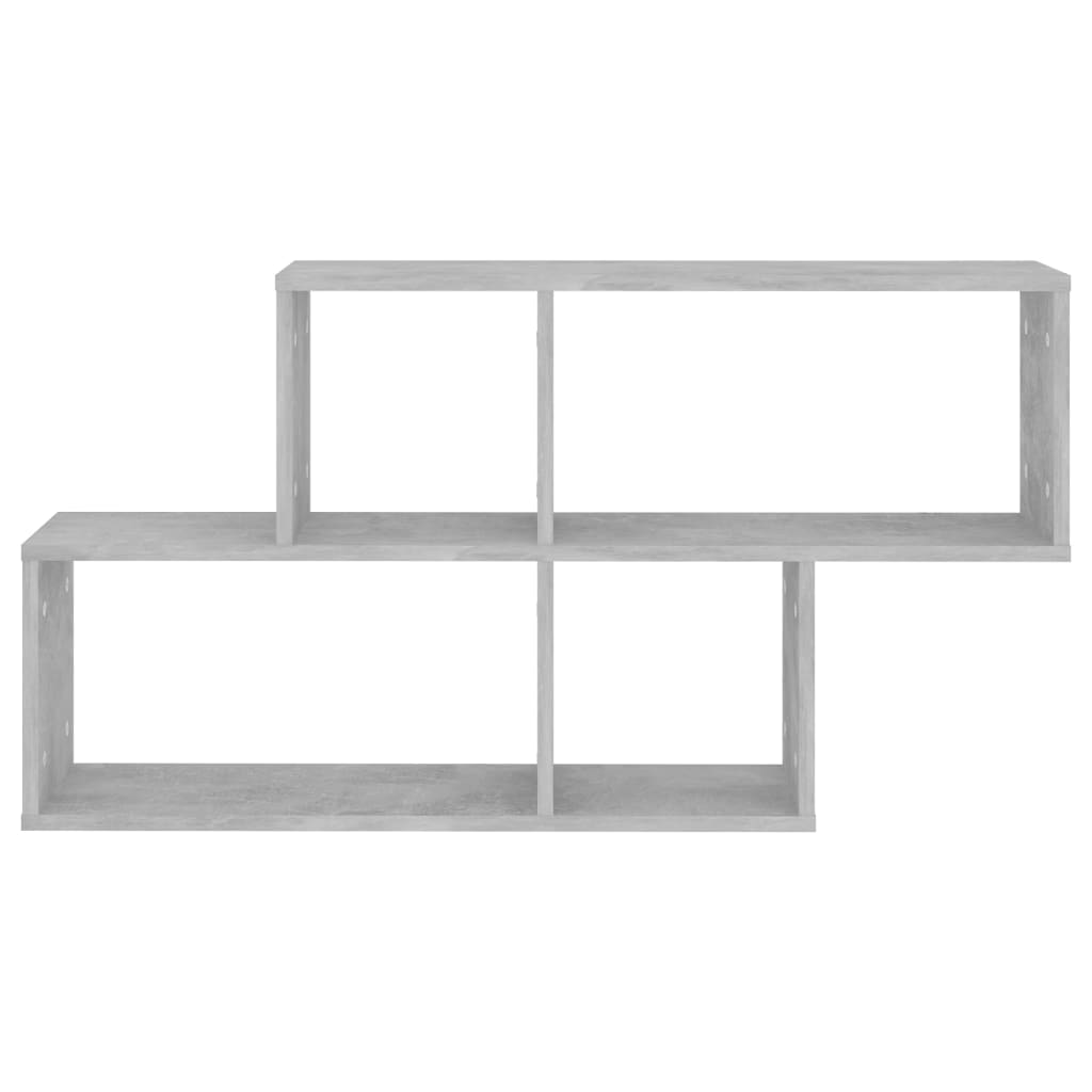 Scaffale a Parete Grigio Cemento 100x18x53 cm Legno Multistrato