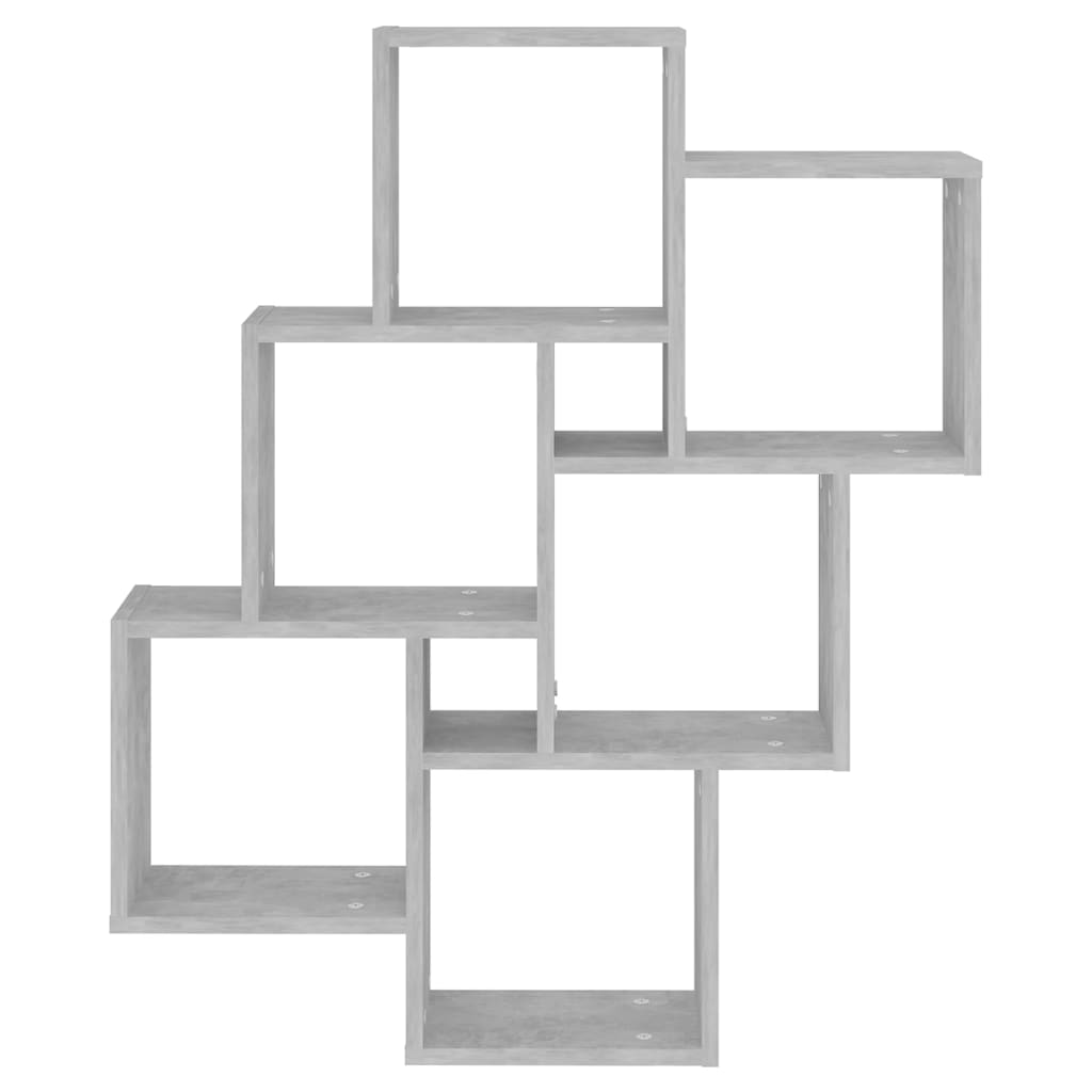 Mensola Parete Cubo Grigio Cemento 78x15x93cm Legno Multistrato