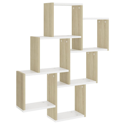 Mensola Parete Cubo Bianco Rovere Sonoma 78x15x93cm Multistrato