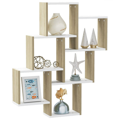 Mensola Parete Cubo Bianco Rovere Sonoma 78x15x93cm Multistrato