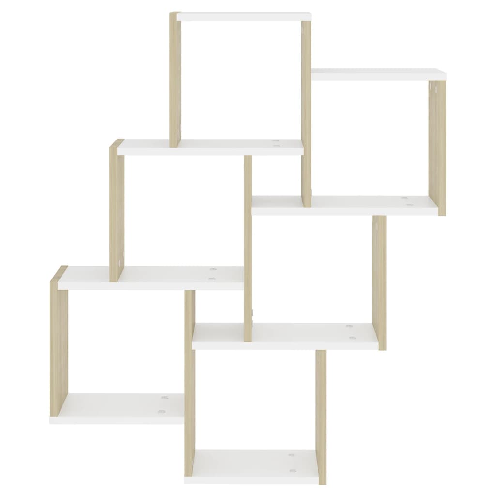 Mensola Parete Cubo Bianco Rovere Sonoma 78x15x93cm Multistrato