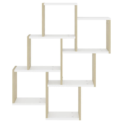 Mensola Parete Cubo Bianco Rovere Sonoma 78x15x93cm Multistrato