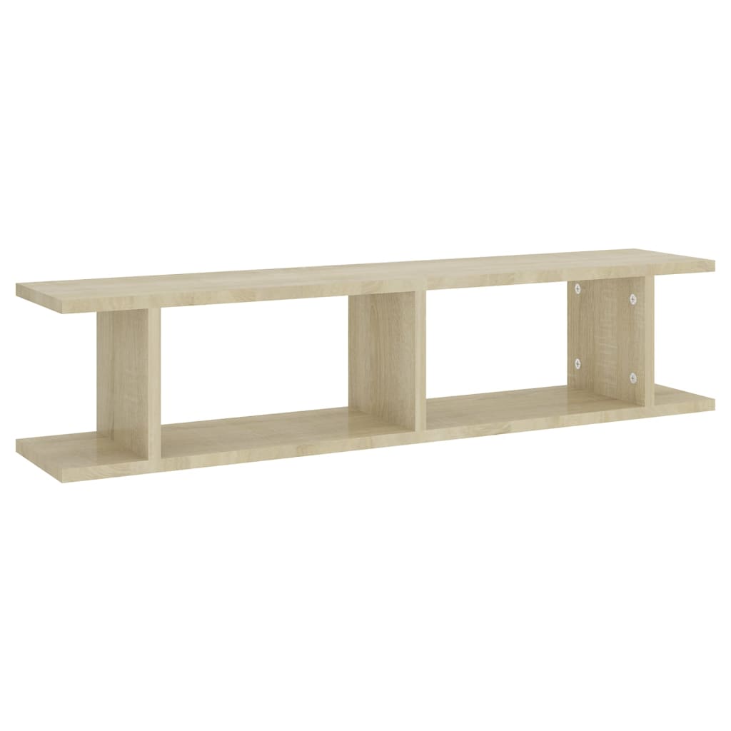 Mensole a Parete 2pz Rovere Sonoma 90x18x20cm Legno Multistrato